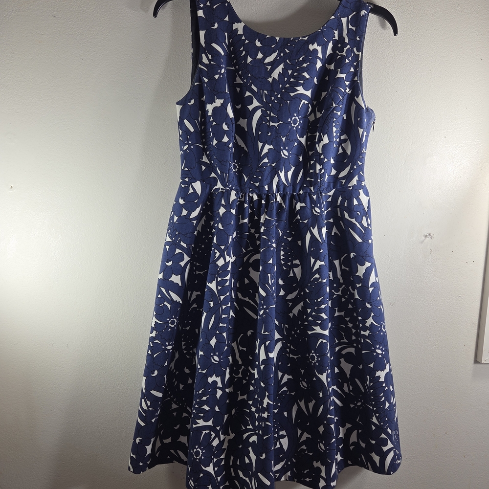 Zara Blue and White Patterned Dress
